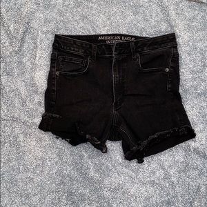 Hi rise black cut off shorts